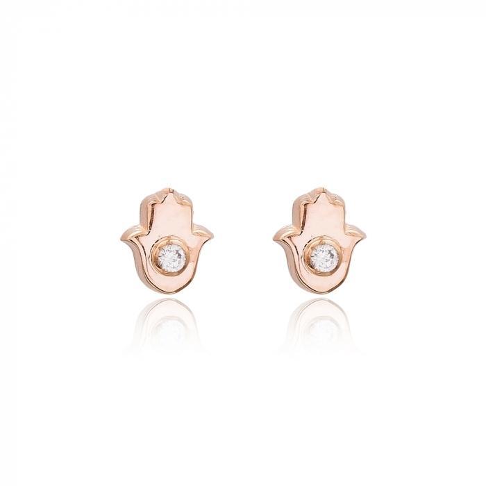 CZ Hamsa Studs