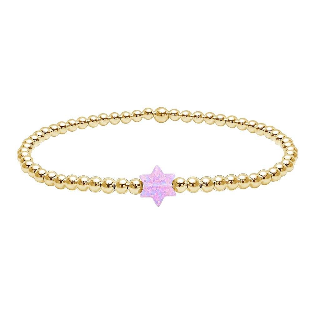 Pink Star Bracelet - Yellow Gold