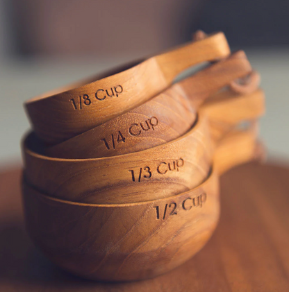 Teak Measuring Cups