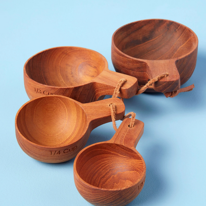 Teak Measuring Cups