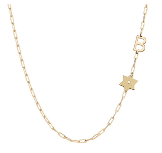 Dani Personalized Jewish Star and Initial Necklace