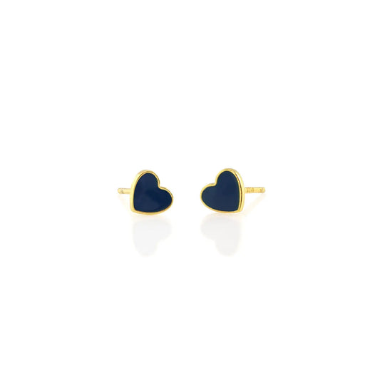 Heart Enamel Stud Earrings