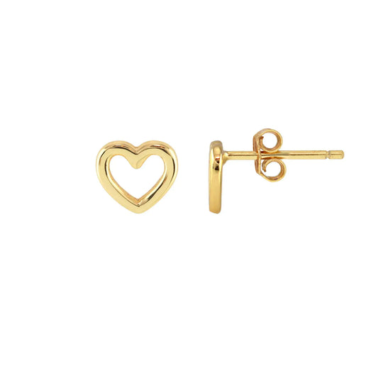 Heart Outline Stud Earrings