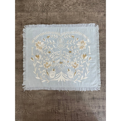 Linen Challah Cover Baby Blue