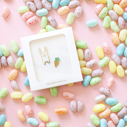 Easter Bunny + Carrot Pin Set