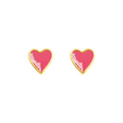 Enamel Heart Studs