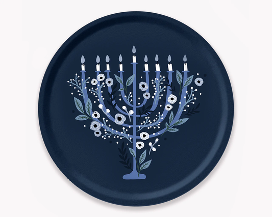 Floral Menorah Serving Tray