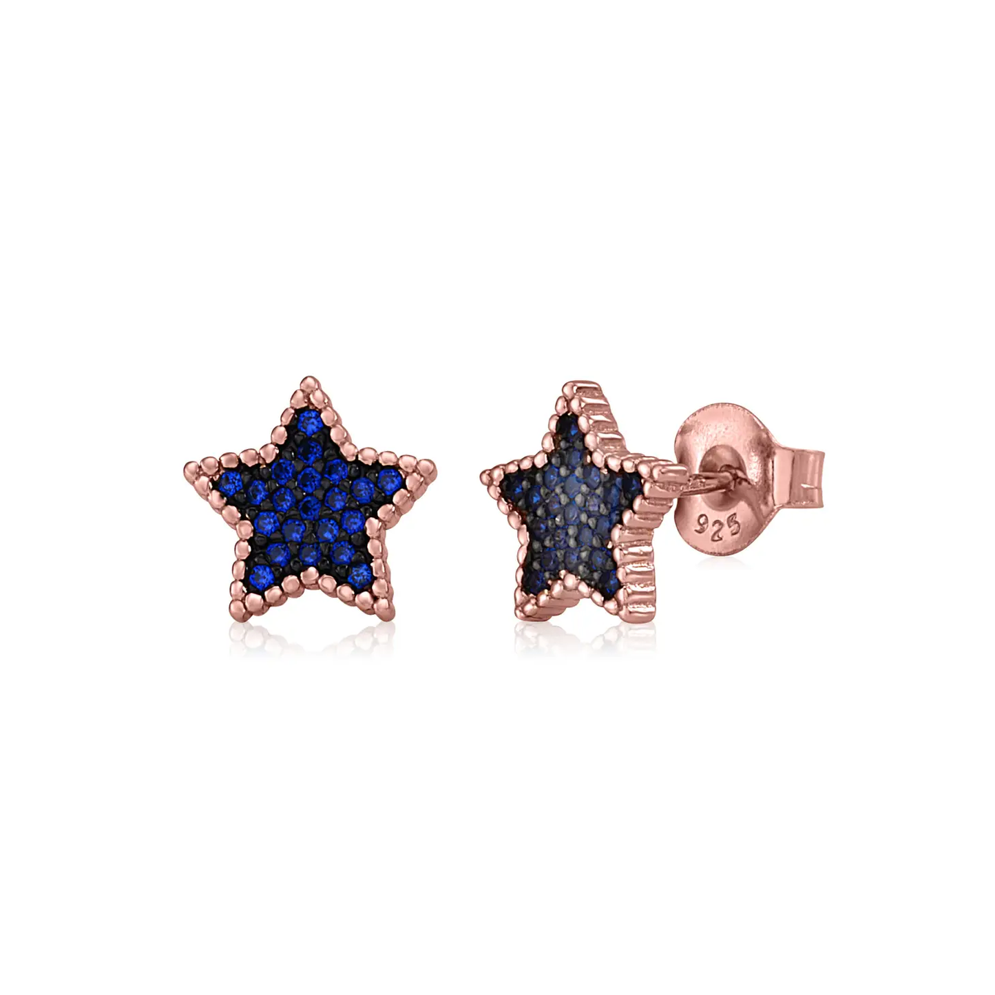 Blue Pave Star Studs