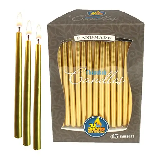 Gold Dipped Hanukkah Candles