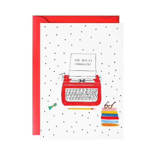 Typewriter Grad Card