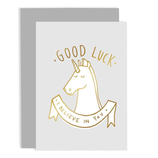 Good Luck Unicorn Greeting Card