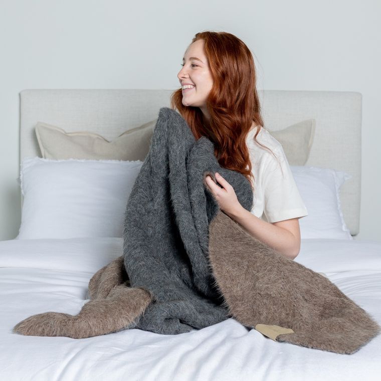 Suri Blanket | Dark Gray + Dark Brown