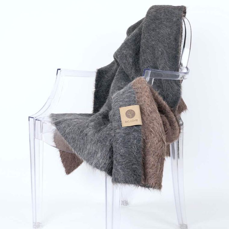 Suri Blanket | Dark Gray + Dark Brown